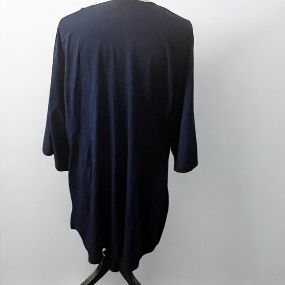 eShakti Blue Midi Tunic Dress with 3/4 Sleeves - Picture 3 of 6